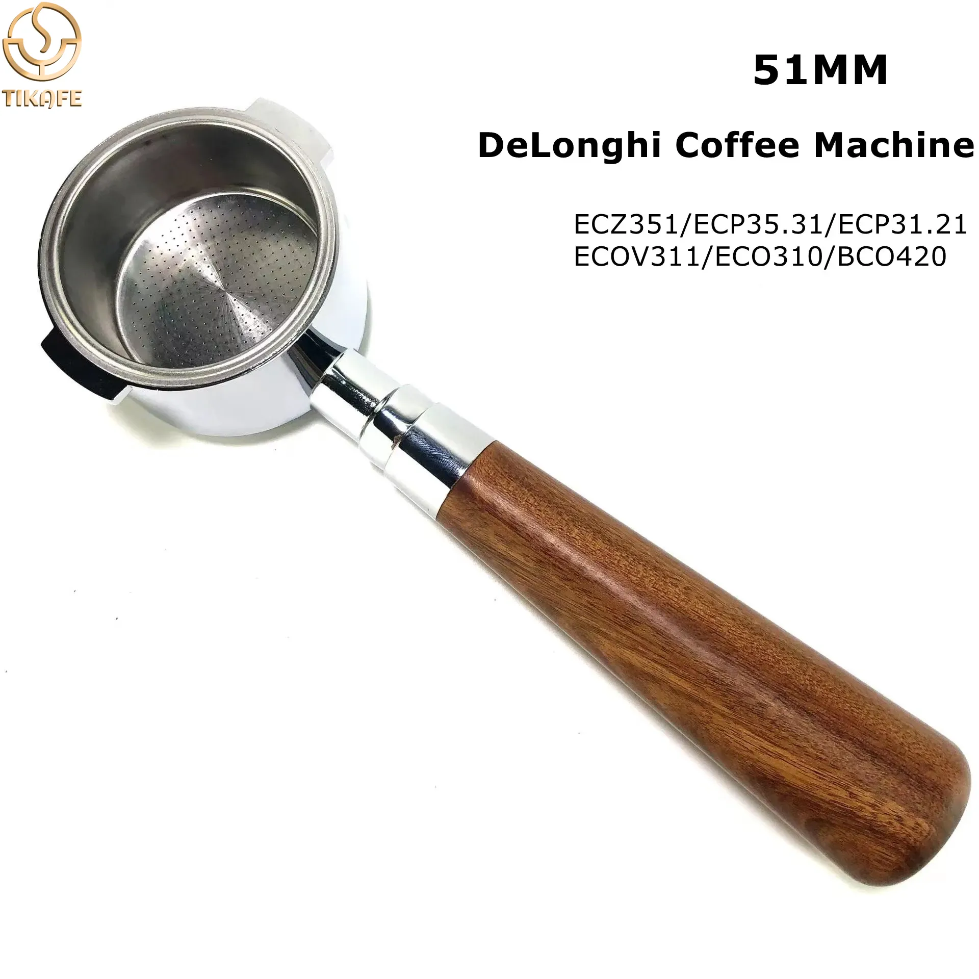 Delonghi Espresso Ecp3420 - 51mm Bodemloze Portafilter Naakte Filter Vervanging