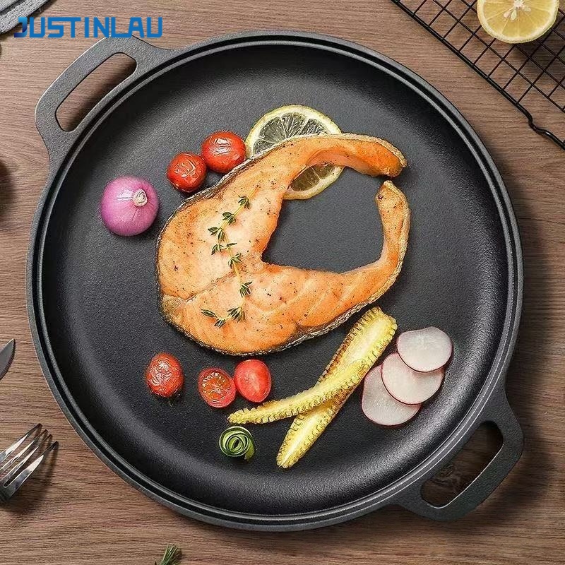 Egg Waffle Pan - JUSTINLAU Dubbele Oorpannenpan Gietijzeren Eieren Steak