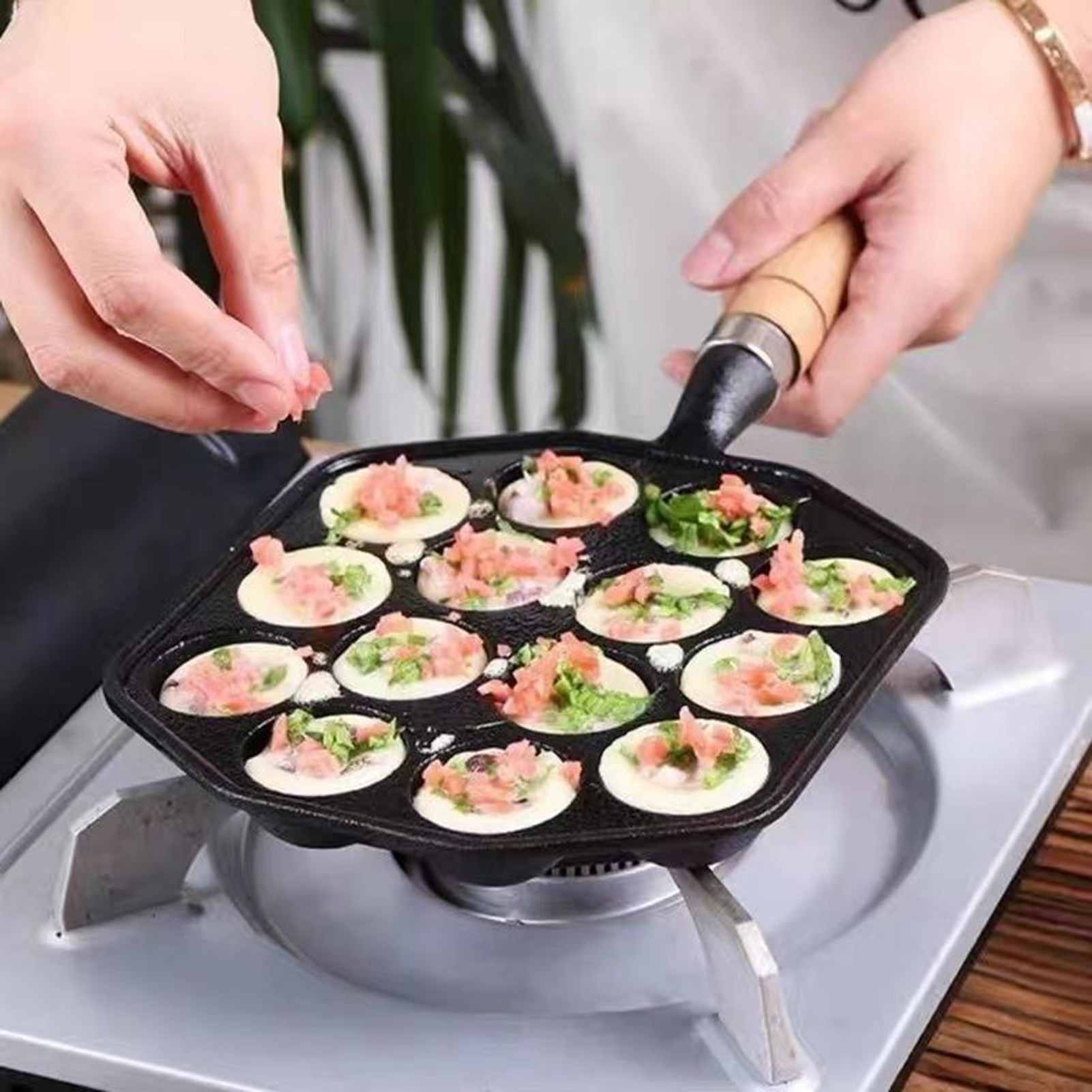 14 Gaten Takoyaki Pan Anti-Aan - Egg Waffle Pan recensie en prijs