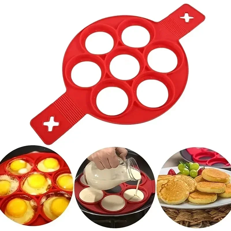 Siliconen 7-gaats ronde koeken - Egg Waffle Pan recensie en prijs